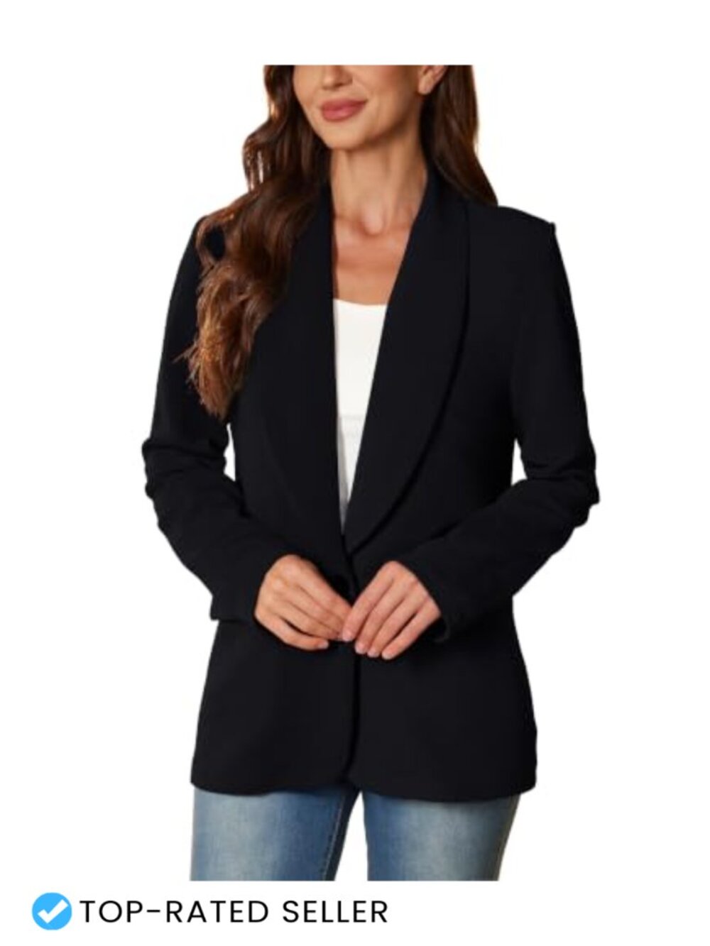 Lightweight Polyester Spandex Blazer for Women Business Casual Work Office